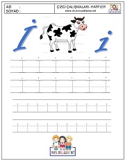 j harfi çizgi çalışması